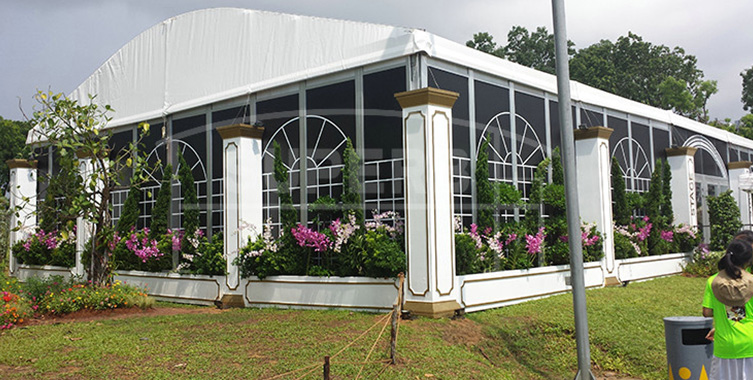 Curve roof with glass sidewalls events tent [LS series]