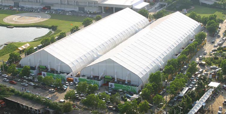 Huge curved tent for trade show fair [XLS series]