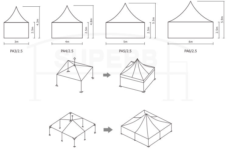 Aluminum Structure Pavilion Gazebo tent 